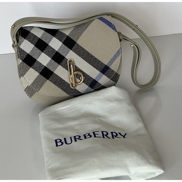 Burberry Small Rocking Horse Check Lichen Bag Jackquard Italy 80996621 NWT $1990 - Picture 15 of 16